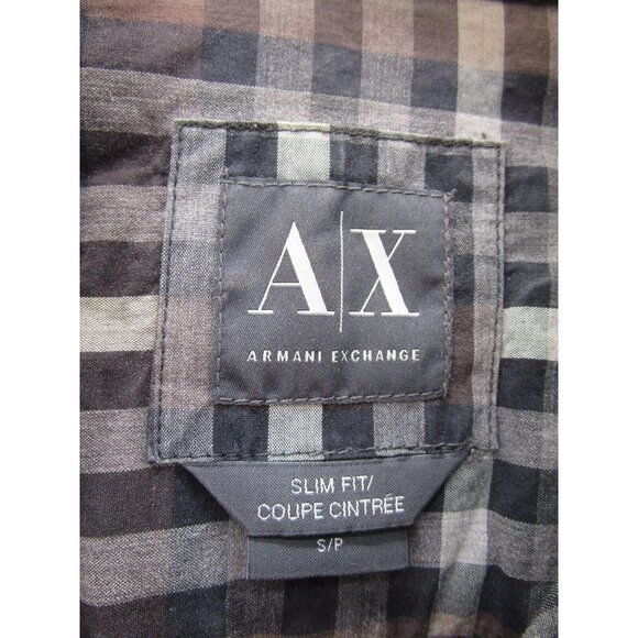 Armani Exchange Shirt Small AX Button Up Plaid Slim Fit Woven Cotton * - Picture 9 of 11